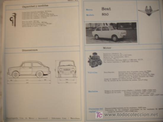Coleccionismo: FICHA TECNICA, SEAT 850 - Foto 1