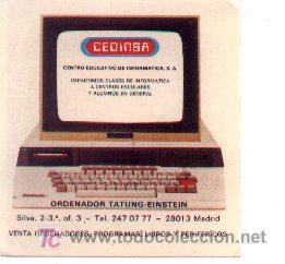 Coleccionismo: 24-inf3. Adhesivo. Ordenador Tatung-Einstein. Cedinsa