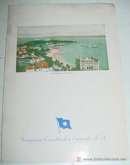 Coleccionismo: MEN&Uacute; COMPA&Ntilde;&Iacute;A TRASATL&Aacute;NTICA ESPA&Ntilde;OLA - V.C. MAGALLANES - CAMARA DE PRIMERA  Incluye programa de m&uacute;si
