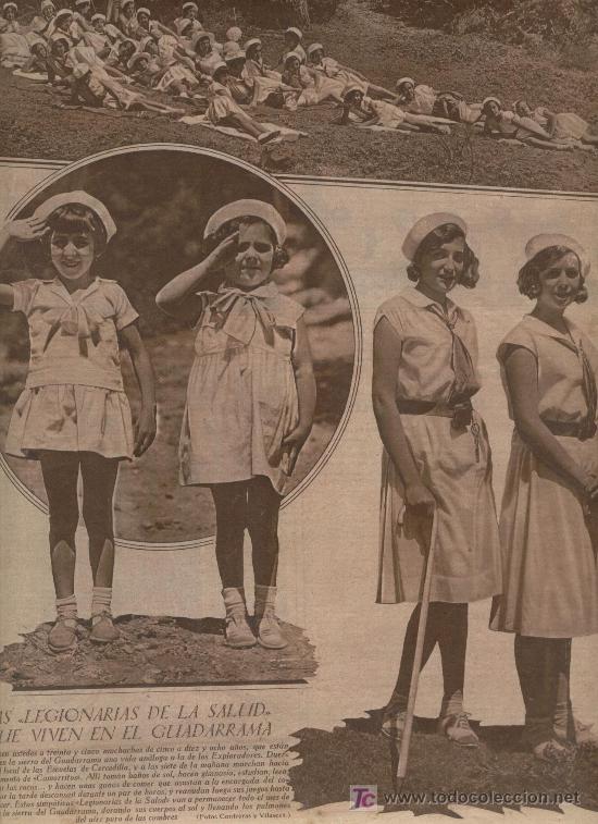 Coleccionismo: HOJA NOTICIA. A&Ntilde;O 1930. LAS LEGIONARIAS DE LA SALUD. QUE VIVEN EN EL GUADARRAMA. EXPLORADORES.