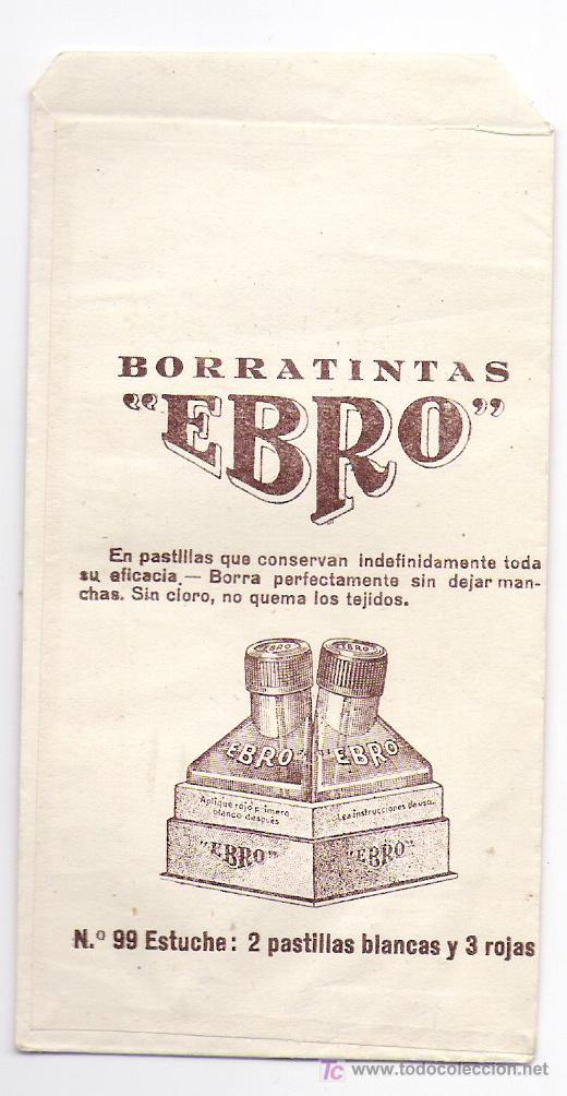 Coleccionismo: SOBRE PROPAGANDA GOMA Y BORRATINTAS  **EBRO** - Foto 1
