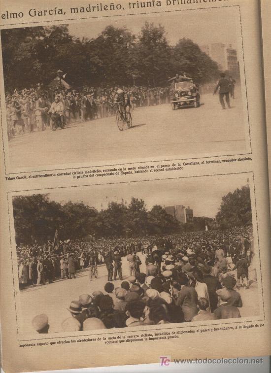Coleccionismo: HOJA NOTICIA. A&Ntilde;O 1928. TELMO GARCIA. MADRID. VUELTA CICLISTA ESPA&Ntilde;A. LA VUELTA. CICLISMO.