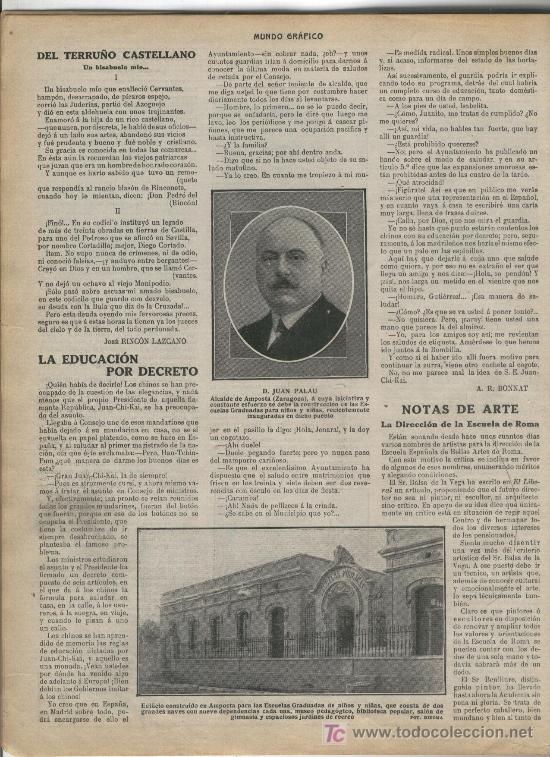 Coleccionismo: HOJA NOTICIA. A&Ntilde;O 1913. JUAN PALAU. ALCALDE DE AMPOSTA. ESCUELAS EN AMPOSTA.