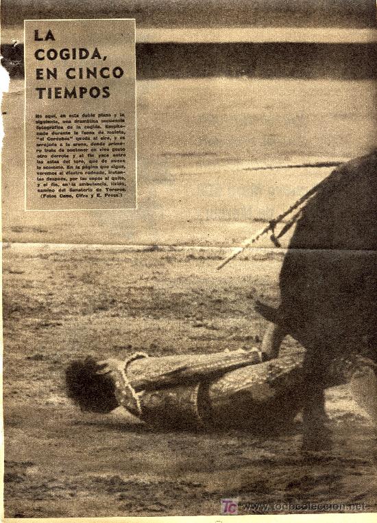 Coleccionismo: DOS PAGINAS DE LA COGIDA DEL CORDOBES - Foto 1