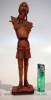 Coleccionismo: escultura de Don Quijote incompleta de madera