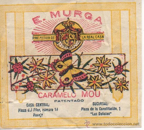Coleccionismo: ENVOLTORIO DE CHOCOLATES Y CARAMELOS  MOU E. MURGA - Foto 1