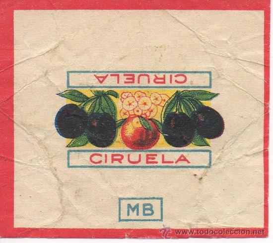 Coleccionismo: ENVOLTORIO DE CHOCOLATES Y CARAMELOS CIRUELA MB - Foto 1