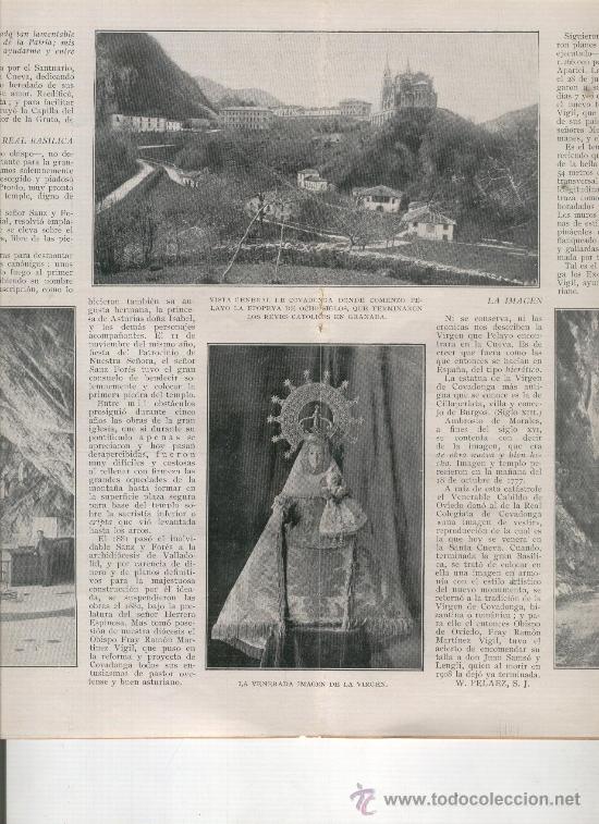 Coleccionismo: REPORTAJE DE 1928. LA REAL BASILICA DE COVADONGA. SANTA CUEVA.