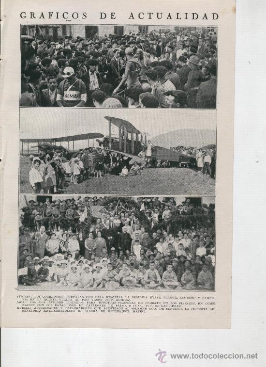 Coleccionismo: HOJA NOTICIA. A&Ntilde;O 1928. VITORIA. CICLISMO. JACA. AVIACION. MURCIA. BATALLON DE EXPLORADORES.