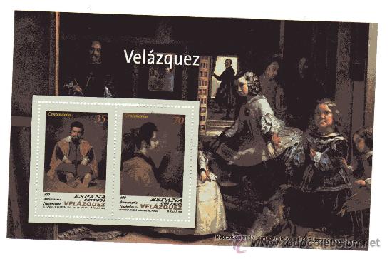 Coleccionismo: FACSIMIL DE LA HOJITA BLOQUE QUE DEDIC&Oacute; CORREOS A VEL&Aacute;ZQUEZ
