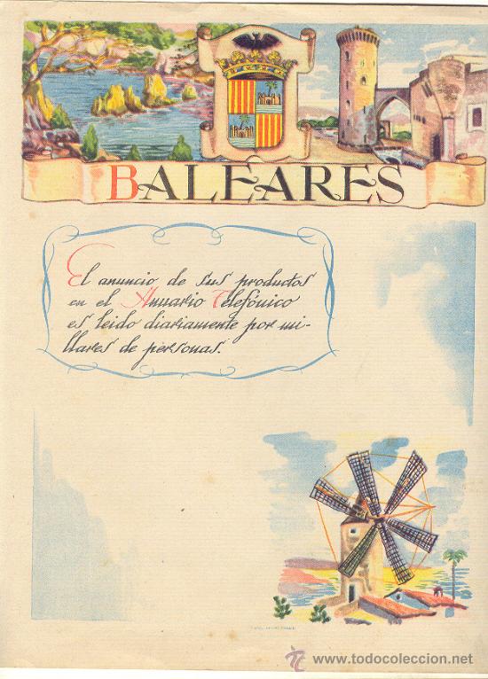 Coleccionismo: FOLLETO DE PROPAGANDA BALEARES CO&Ntilde;AC DECANO ANTIGUO TAMA&Ntilde;O FOLIO