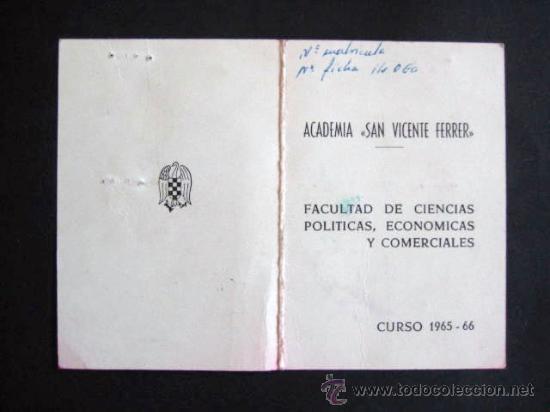 Coleccionismo: CARN&Eacute; 1965. FACULTAD DE CIENCIAS. INTERESANTE. ENVIO GRATIS&iexcl;&iexcl;&iexcl;