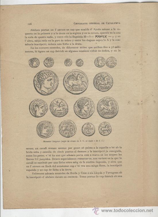 Coleccionismo: RETALL PUBLICACIO. ANY 1913. MONEDES ILERGETES. SEGLE III A.C.IBERICAS.. MONEDAS  ANTIGUAS DE LLEIDA