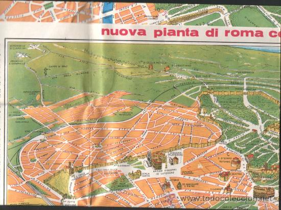 Collecting paper: Antiguo plano de Roma: Nova pianta di Roma con rete autofilotranviaria. Firenze, a&ntilde;o 1956..