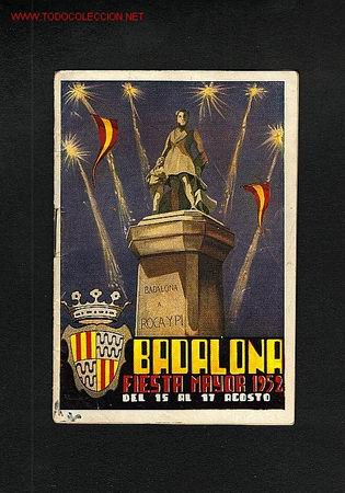 Coleccionismo: Programa de Festa Major de BADALONA (Barcelona) del 1952