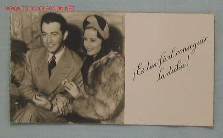 Coleccionismo: TARJETA ROBERT TAYLOR-BARBARA STANWICK - Foto 1