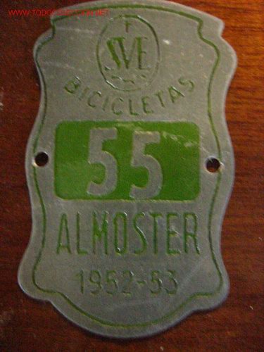 Coleccionismo: Chapa de bicicleta 1952-53 - Foto 1