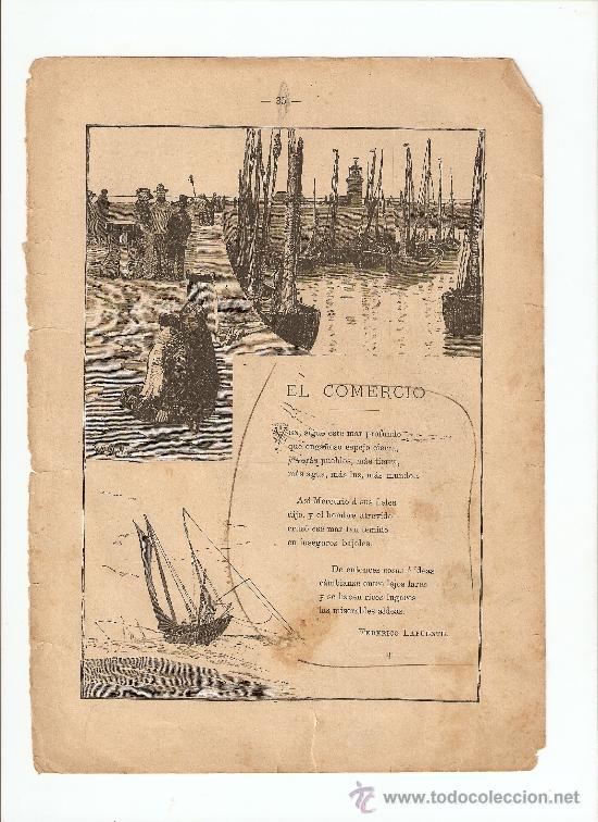 Colecionismo: HOJA POESIA FINALES DE 1800 NAVARRA LODOSA TOLEDO FEDERICO LAFUENTE POEMA SEVILLA JOSE DE VELILLA