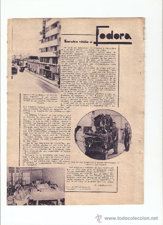Coleccionismo: A&Ntilde;O 1914 REPORTAJE PUBLICIDAD LAS PALMAS CANARIAS FEDORA FERNANDO FUENTES FABRICA CIGARRILLOS TABACO