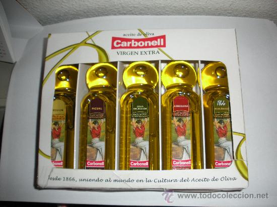 Coleccionismo: colecccion de cinco botellitas de aceites carbonell - Foto 1