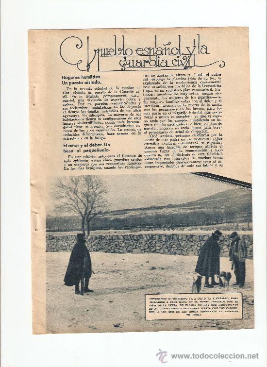 Coleccionismo: HOJAS REPORTAJE A&Ntilde;O 1934 GUARDIA CIVIL BENEMERITA CASA CUARTEL LA GUARDIA CIVIL EN PUESTOS AISLADOS