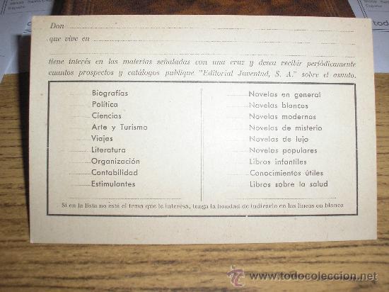 Coleccionismo: 2 TARJETAS POSTALES EDITORIAL JUVENTUD Y EDICIONES CASTILLA - Foto 2