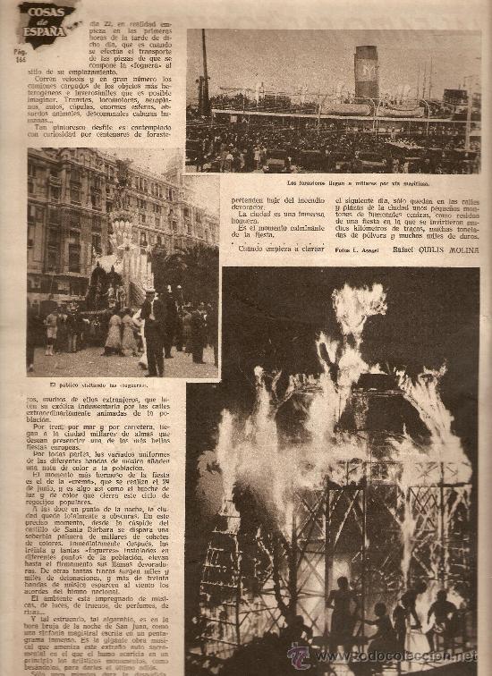 Collecting paper: HOJAS REPORTAJE A&Ntilde;O 1936 FOGUERES ALICANTINAS CREMA FOGUERA NINOTS TALLER FOGUERIL