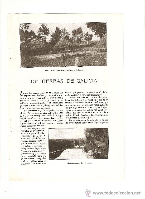 Coleccionismo: HOJAS REPORTAJE A&Ntilde;O 1920 GALICIA LUGO RIO LADRA HACINAS CASERIO CAMPESINO VINCALLO HATILLO PAJA