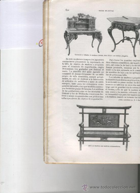 Coleccionismo: RECORTE DE PRENSA.- A&Ntilde;O 1919. TALLAS JAPONESAS DE MADERA. JAPON. SECRETERO.