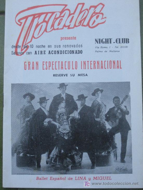 Coleccionismo: Palma de Mallorca. Night Club Trocadero. Programa. 1970
