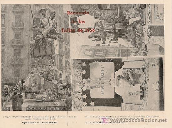 Coleccionismo: RECUERDO DE LAS FALLAS DE VALENCIA 1956 * FALLES * - Foto 1