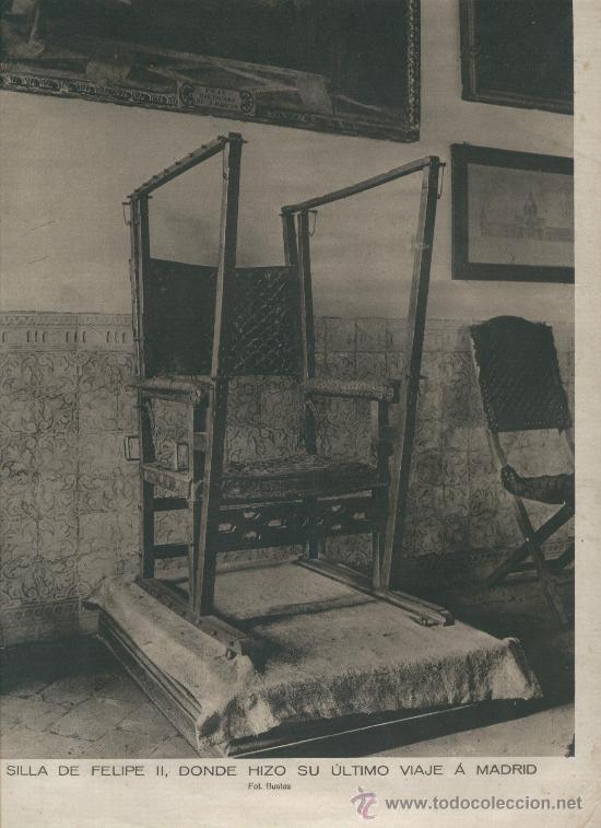 Coleccionismo: 4 HOJA SOLAS DE 1918. CON TRES GRANDES FOTOS DE APOSENTOS DEL REY FELIPE II EN EL ESCORIAL.