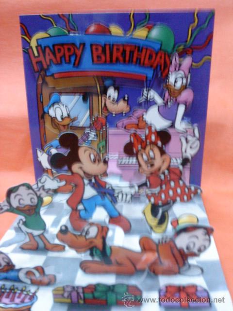 Colecionismo: postal felicitacion disney.- con relieve y troquelada