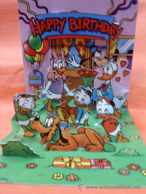 Colecionismo: postal felicitacion disney.- con relieve y troquelada