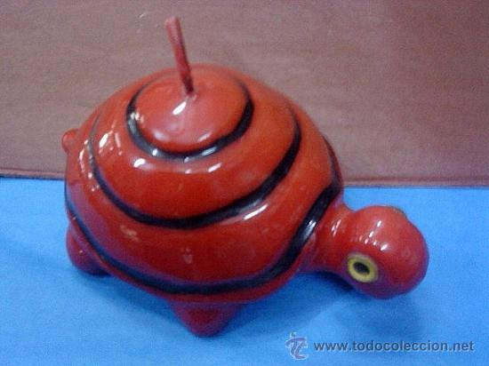 Sammeln: tortuga cera - vela de cera roja - ojos tipo cristal - a&ntilde;os 70 / 80