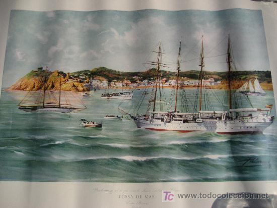 Coleccionismo: Tossa de Mar. Recibimiento al Buque Escuela Juan Sebastian Elcano. 17 Abril 1958. 67 x 50 cms