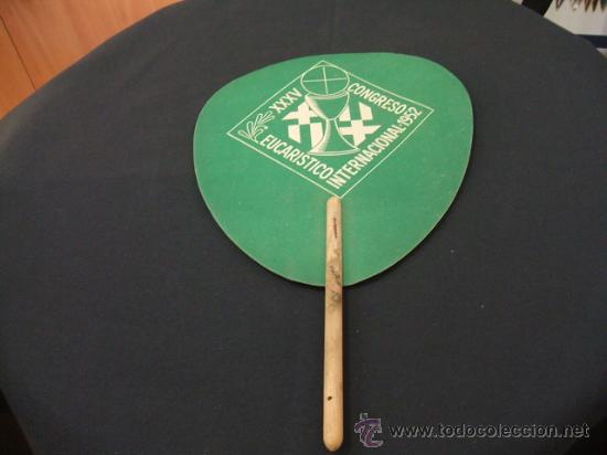 Collectionnisme: ABANICO CARTON Y MADERA - XXXV CONGRESO EUCARISTICO INTERNACIONAL 1952