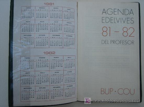 Coleccionismo: agenda edelvives del profesor (1981-1982) bup - cou, ver fotos