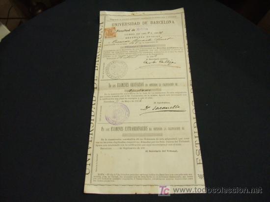 Collectionnisme: UNIVERSIDAD DE BARCELONA - FACULTAD DE MEDICINA - CURSO 1903-1904