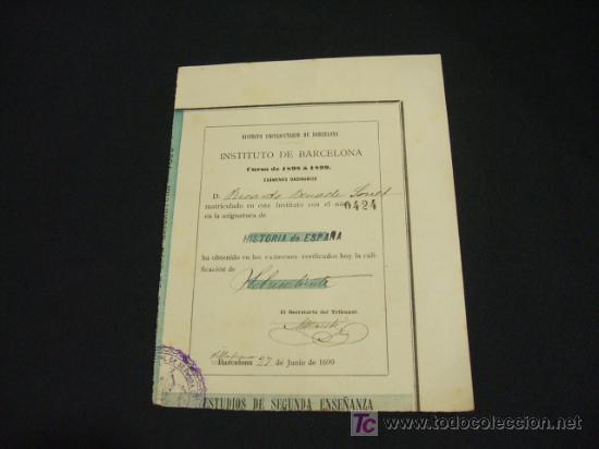 Sammelleidenschaft Papier: DISTRITO UNIVERSITARIO DE BARCELONA - CURSO 1898-1899