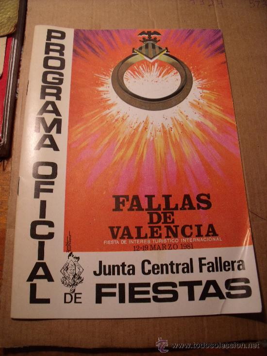 Coleccionismo: Programa de Fallas Oficial de la Junta Centra Fallera. Fallas de Valencia. A&ntilde;o 1981. - Foto 1