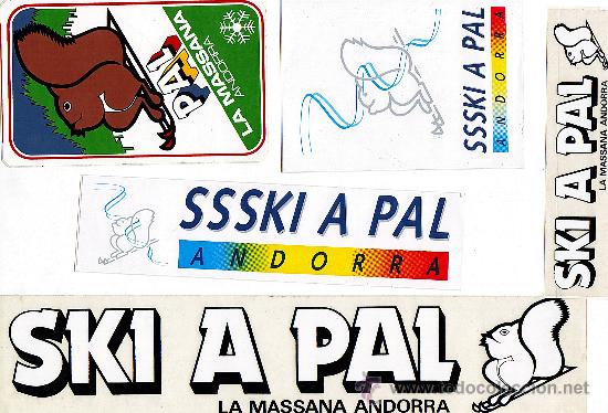 Coleccionismo: LOTE DE 5 PEGATINAS SKI A PAL-LA MASSANA - PRINCIPAT ANDORRA