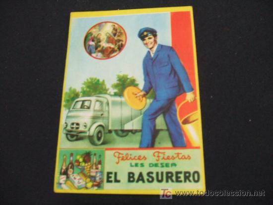 Sammelleidenschaft Papier: FELICITACION NAVIDAD - FELICES FIESTAS LES DESEA EL BASURERO - CON VERSO EN EL DORSO -