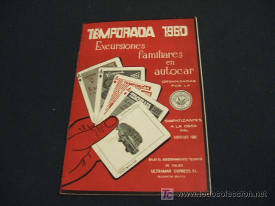 Sammelleidenschaft Papier: EXCURSIONES FAMILIARES EN AUTOCAR - TEMPORADA 1.960