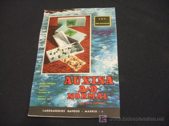Collecting paper: AUXINA - A+D NORMAL - LABORATORIOS GAYOSO - MADRID -