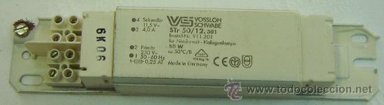 Collecting: TRANSFORMADOR GUIAS ILUMINACION HALOGENA MARCA VOSSLOH SCHWABE-REF.911.301-6K06-50 W-MED.20*4*3 CMS.