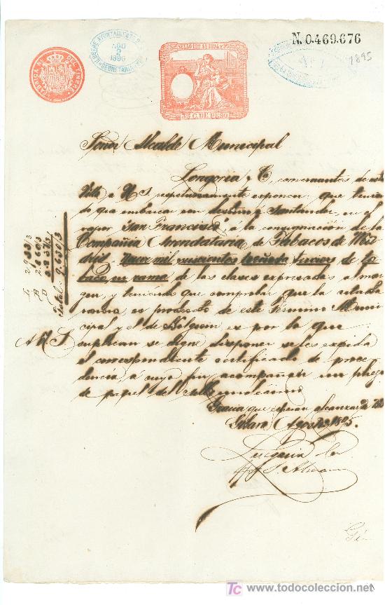 Coleccionismo: DOCUMENTO COMPA&Ntilde;IA ARRENDATARIA DE TABACOS DE MADRID. 1895. - Foto 1