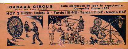 Colecionismo: ENTRDA CIRCO  CANADA CIRCUS A&Ntilde;O 1957