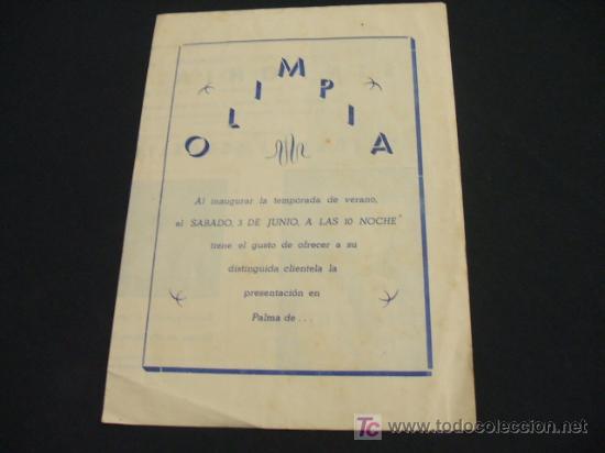 Sammelleidenschaft Papier: PROGRAMA OLIMPIA - INAGURACION TEMPORADA VERANO -