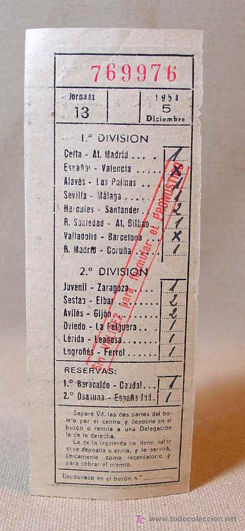 Coleccionismo: RESGUARDO, QUINIELA, 1954 - Foto 1